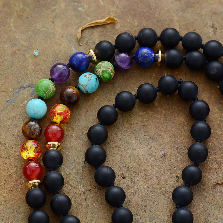 Sacred Onyx Chakra Mala