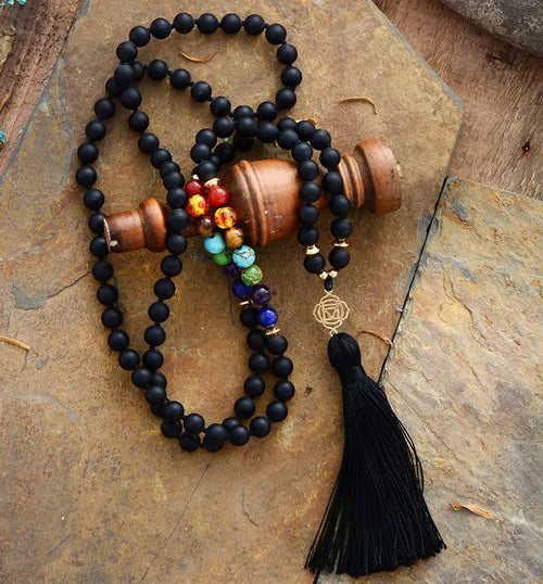 Sacred Onyx Chakra Mala