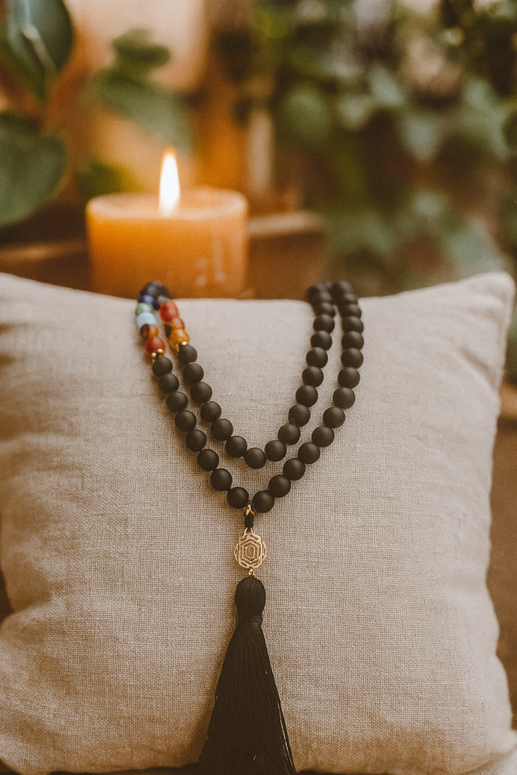 Sacred Onyx Chakra Mala
